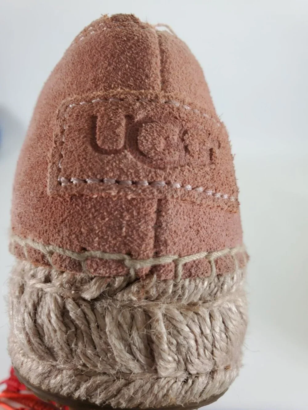 UGG Women's Pink Heidi Perforated Espadrille In Suntan Suede Sz 6.5 1711 - Picture 14 of 14